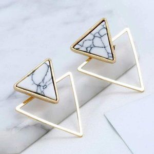 Double Triangle Design Stud Earrings!